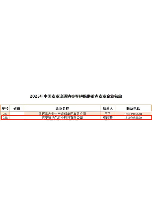 中國農(nóng)資流通協(xié)會春耕保供重點(diǎn)單位